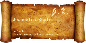 Joanovics Kevin névjegykártya