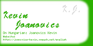 kevin joanovics business card